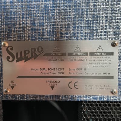 Supro 1624T Dual Tone Reissue 24-Watt 1x12" Guitar Combo 2013 - Present - Blue Rhino plus flight case image 3
