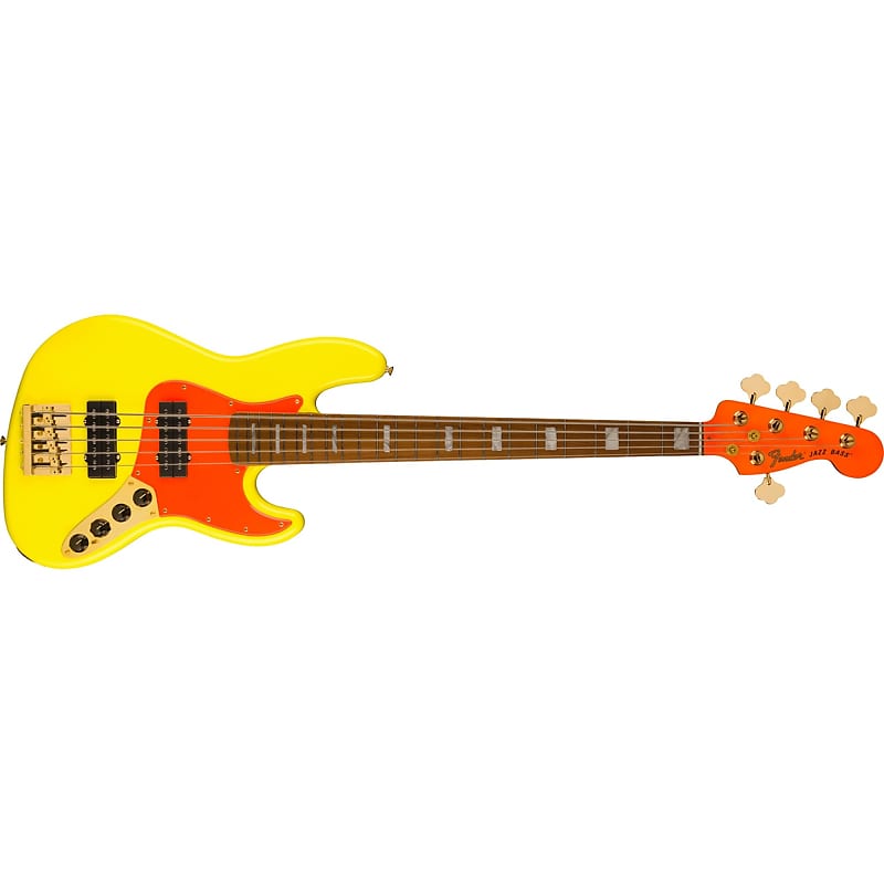 Immagine FENDER - MonoNeon Jazz Bass V  Maple Fingerboard  Neon Yellow - 0149400386 - 1