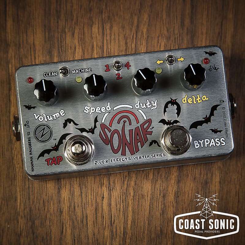 ZVEX Sonar ハンドペイント　one/one ZVEX Effects Sonar Tremolo Hand Painted Effects Pedal – Twin