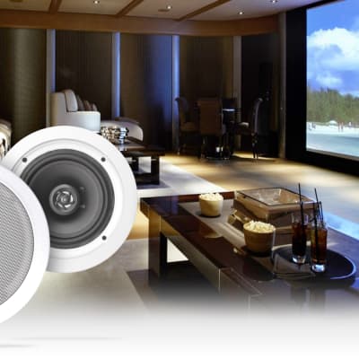 Rockville 4-Room Home Audio Kit Stereo+White 6.5" Ceiling Speakers+Wall Controls image 16