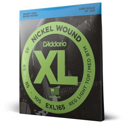 D'Addario EXL165 XL Nickel Wound Custom Light Long Scale Electric Bass Strings (45-105) image 3