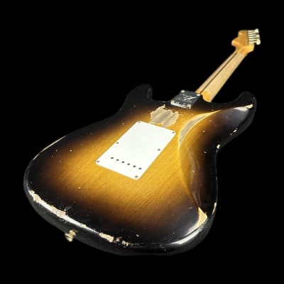 Mint Fender Custom Shop LTD 70th Anniversary 1954 Stratocaster Heavy Relic 2-Color Sunburst w/case image 6