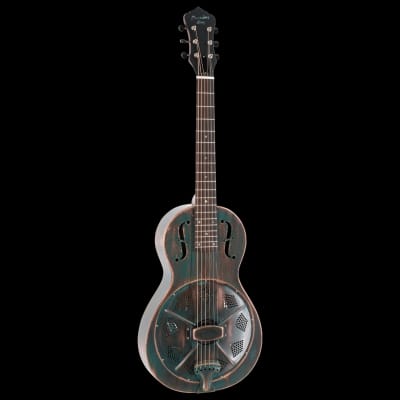 Recording King RM-993-VG | Parlor Metal Body Resonator, Distressed Vintage Green. Now Shipping! image 4