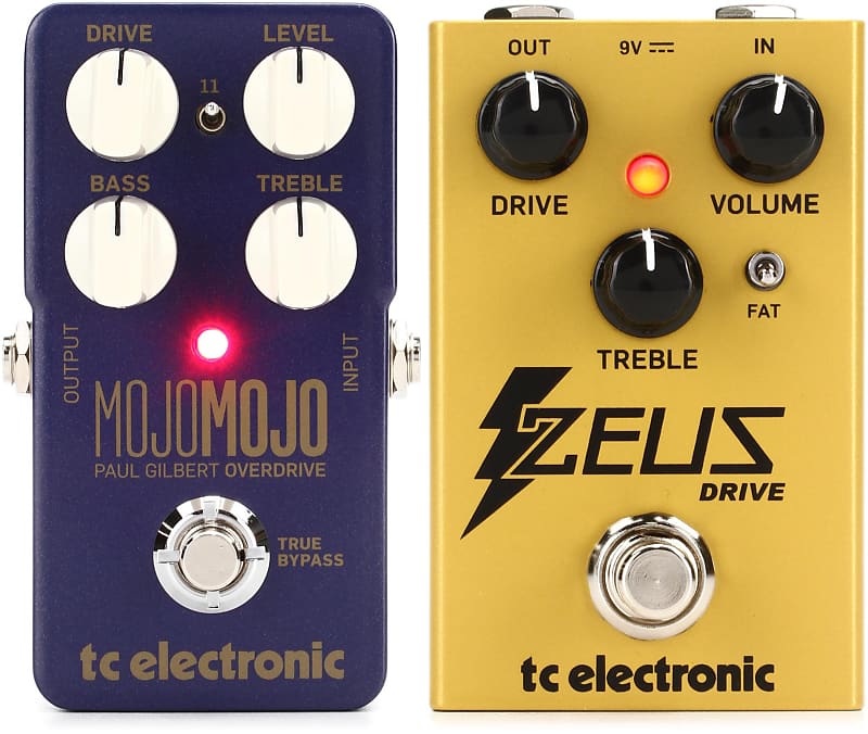 TC Electronic MojoMojo Overdrive Pedal - Paul Gilbert Edition Bundle with  TC Electronic Zeus Drive Overdrive Pedal