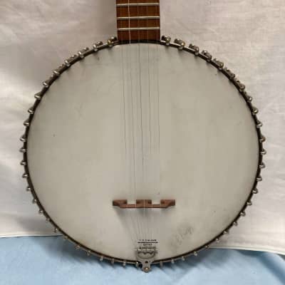 5 String Banjo Fifty Bracket Early 1900s Includes Padded Case & An Inlaid Peghead image 4