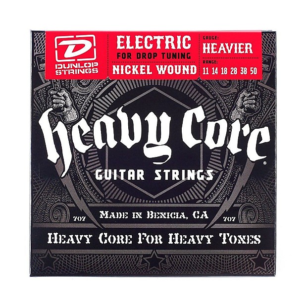 Dunlop DHCN1150 Heavier Core Nickel-Plated Steel Electric Guitar Strings (11-50) image 1