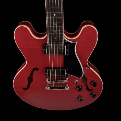 Heritage H-535 Semi-Hollow Trans Cherry Electric Guitar with Case image 4