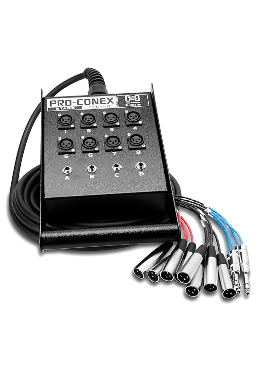 Hosa SH-8X4-50 Pro-Conex Stage Box Snake 8 x XLR Sends and 4 x 1/4 in TRS Returns 50 ft image 1