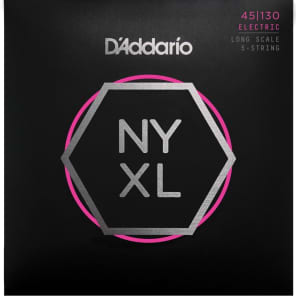 D'Addario NYXL45130 Nickel Wound Bass Guitar Strings - .045-.130 Regular Light  Long Scale  5-string image 3