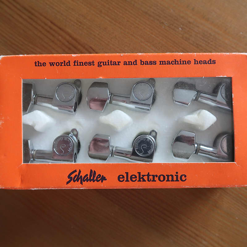 Schaller Vintage Chrome Tuners 6L, Made in West-Germany (Brand New) image 1