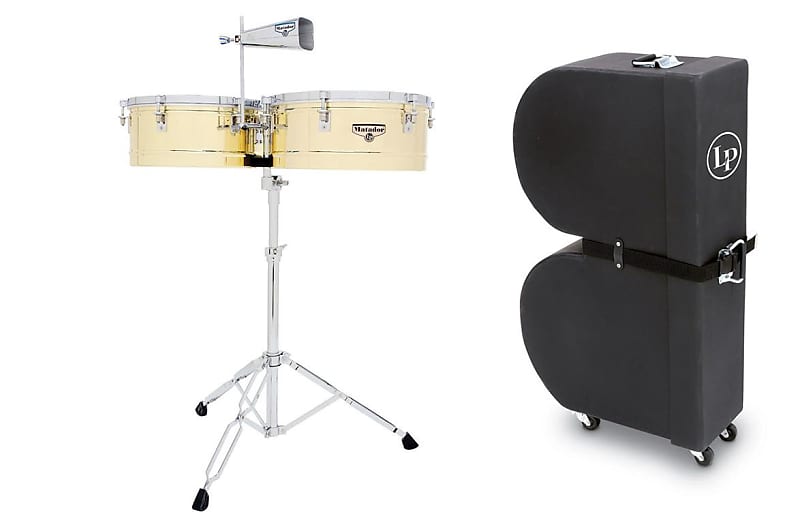 LP Matador Series 14" & 15" Brass Shell Timbales SetL + P Reverb