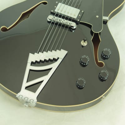 D'Angelico DAPDCSBKCTCB Premier DC Semi-Hollow Electric Guitar w/ Gig Bag, Black image 2
