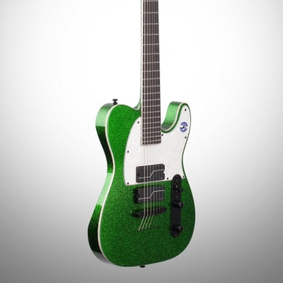 ESP LTD SCT-607B Stephen Carpenter Baritone Electric Guitar, 7-String, Green Sparkle image 4