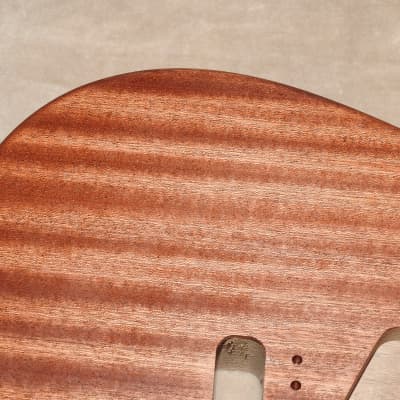 Unfinished Strat 2 Piece Walnut With a 1 Piece Ribbon Sapele/Mahogany Top 5lbs 10.5oz! image 12