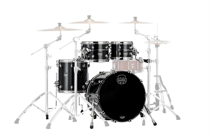 MAPEX - SE504XMPB Saturn Evolution Maple Fusion 4 Pezzi Piano Black image 1