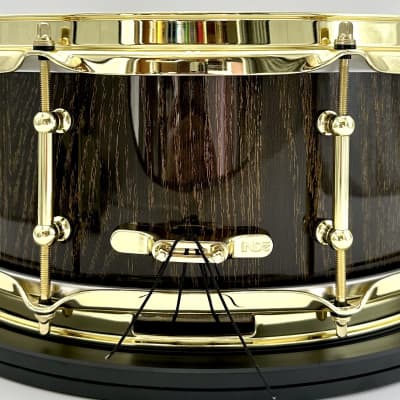 Kings Custom Drums Black & Gold Oak Stave Snare (5.75" x 14") 2024 - High Gloss Lacquer image 5