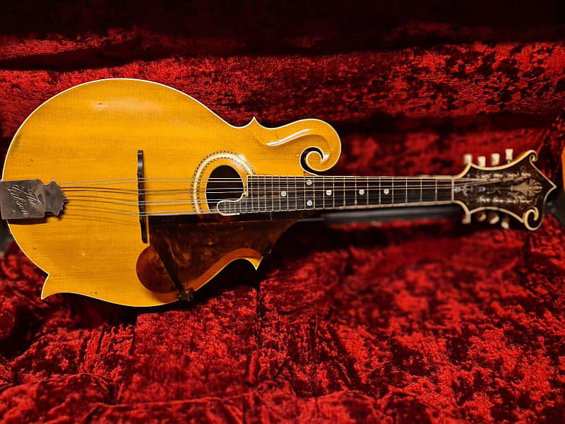 Gibson F4 Three Point Mandolin 1908 Natural Reverb