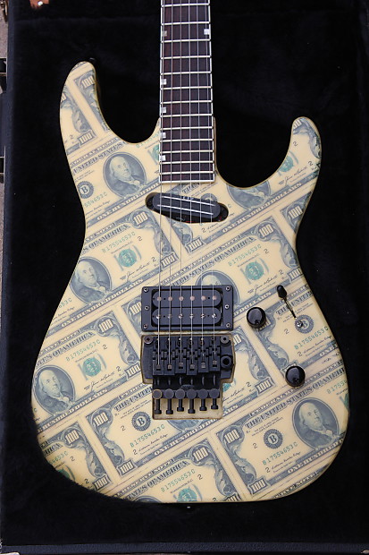 1988 ESP USA Custom Shop Mirage Deluxe Finished With $100 Dollar Bills  Guitar Super Rare - OHSC