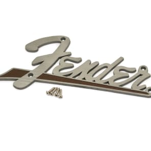 Fender 099-4092-000 Genuine '63 Flat Amplifier Logo Plate with Screws