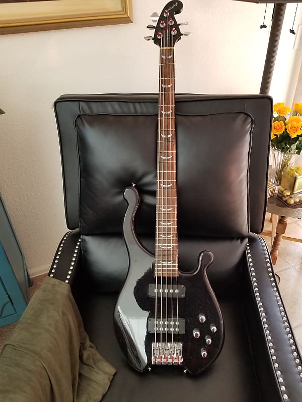 Prestige 5 String Bass Guitar 2000's Transparent Black image 1