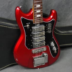 1960's Teisco ET-440 Spectrum 4 Guitar, Red, 4 Pickups, Made