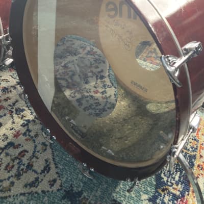 Ludwig Carmine Appice's Rod Stewart Era 22" Bass Drums. Signed Logo Heads! Authenticated! mid 1970s - Mahogany Thermogloss image 11