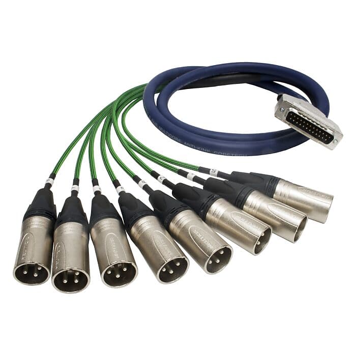 25 Pin D Sub to Male XLR Cable. D25 Van Damme Multicore Snake Lead. Techflex image 1