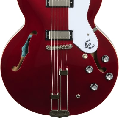 Epiphone Riviera Semi-Hollowbody Archtop Electric Guitar, Sparkling Burgundy image 2