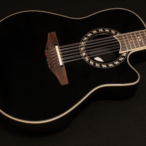 Ovation 2056AX-5 12-String Black Acoustic Electric Guitar image 2