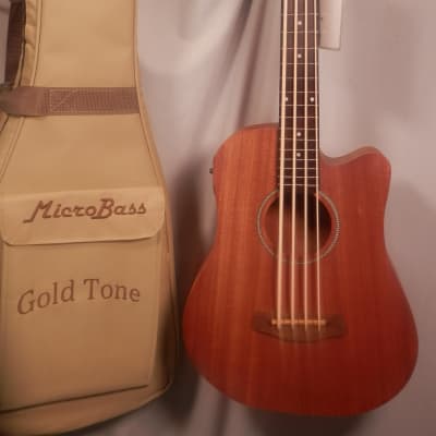 GoldTone Fretted Acoustic Electric Micro Bass with gig bag 23