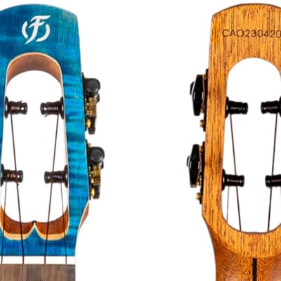 Flight Comet EQ-A Blue Tenor Ukulele New - solid stained flamed maple top image 7