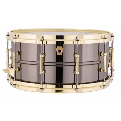 Ludwig LB417BT Black Beauty Smooth Brass on Brass Snare Drum with Tube Lugs, 6.5"x 14"