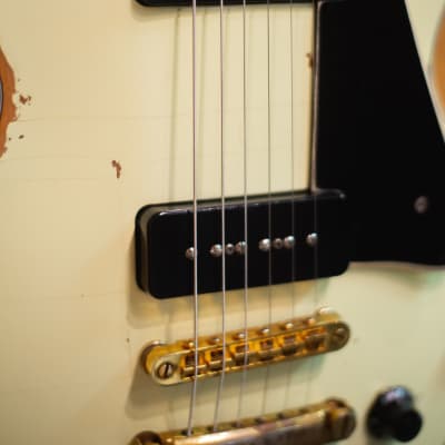 Palermo Custom Shop 1953 Les Paul Conversion Guitar P90 Aged White RELIC W/ Gibson Case image 7