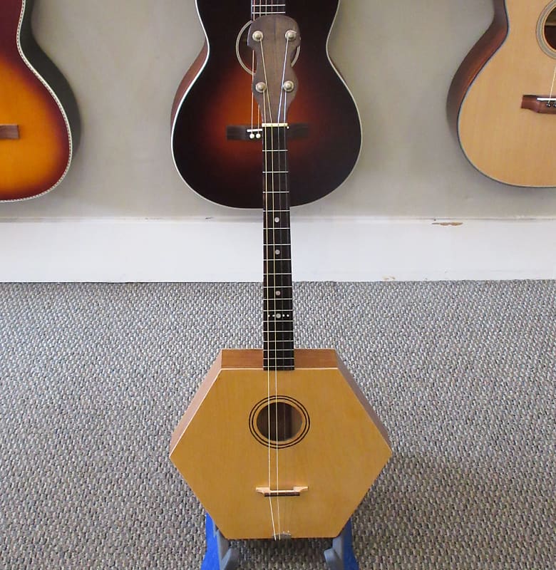 Unlabeled Exler Wood Top Tenor Banjo Hexagonal Body | Reverb