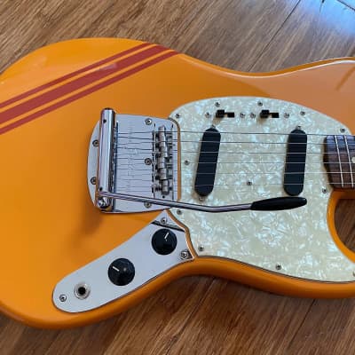 Fender Japan Only 2007 Mustang Competition Reissue 'Beck' Edition Capri Orange w/ Matching H/S image 5