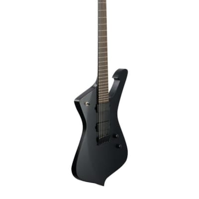 Ibanez Iron Label Iceman ICTB721 7-String Guitar with Bag Black Flat image 8