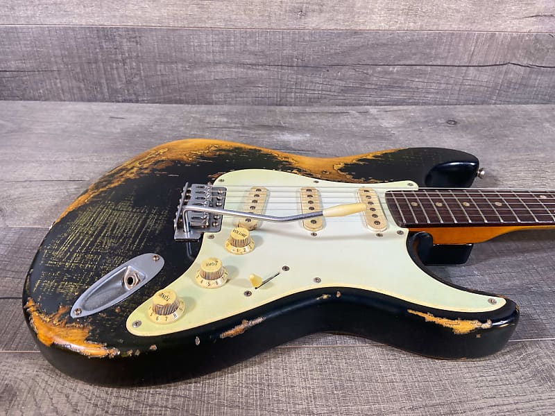 ★★Custom HardRelic Black Stratocaster★★ FENDER CUSTOM SHOP Stratocaster HSS 1960 Reissue Relic