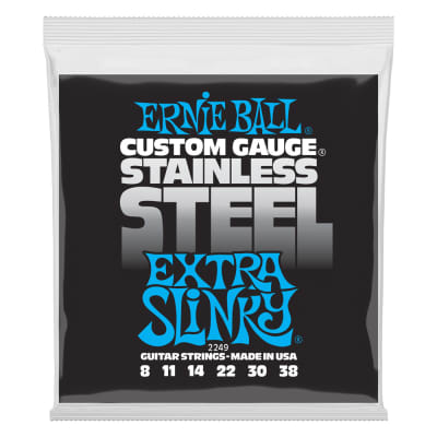 Ernie Ball Extra Slinky Stainless Steel Wound Electric Guitar String, 8-38 Gauge for sale