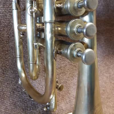 C. Bruno And Son Vintage c1888  Shepherd Crook Raw Brass Cornet In Excellent Playing Condition image 5