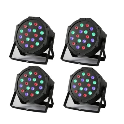 18 X 3W Led Dj Par Lights 54W Rgb Par64 For Stage Party Show Dj Stage Lights  For Birthday Party Stage Lights (8Pack) (8Pcs)