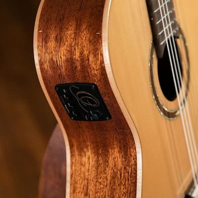 Ortega Guitars 6 String Performer Series Solid Top Slim Neck Acoustic-Electric Nylon Classical Guitar w/Bag, Right (RCE138SN) image 14