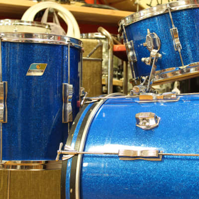 1969 Ludwig Club Date in Blue Sparkle 14x20 14x14 8x12 image 2