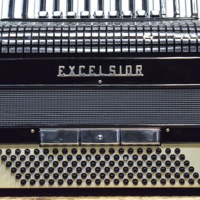Excelsior Model 320M 120-Bass 9-Voice 41-Key Black Piano