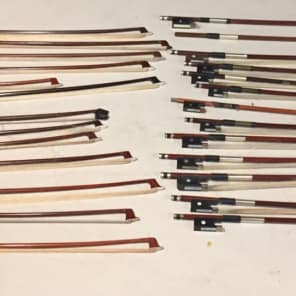 Assorted violin bows for repair, lot of more than 25 bows image 1