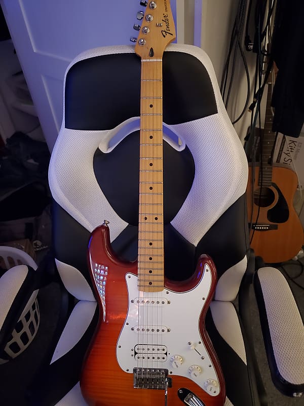 Fender Stratocaster HSS Orange Sunburst w/ Locking Tuners image 1