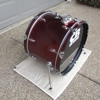 CB 700 22 Round X 16 Bass Drum, Wine Red, Hardwood Shell - Clean Condition! image 3