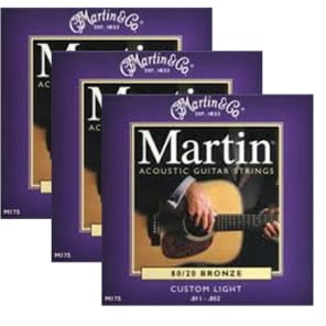 3 Packs of Martin M175 Phosphor Bronze Acoustic Guitar Strings image 1