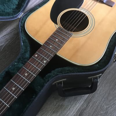 Kiso Suzuki  W 200 1970s Natural rosewood acoustic Dreadnought guitar with original hard case image 7