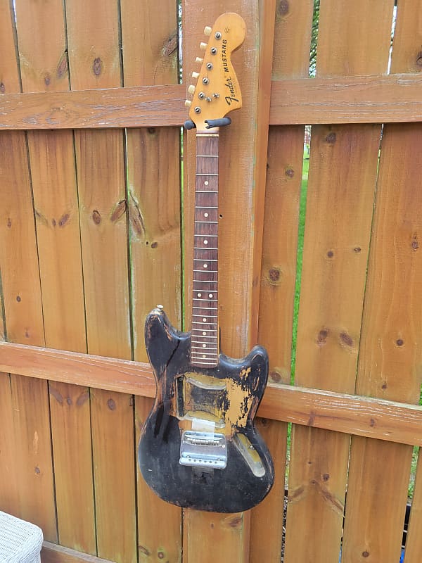 Mid 70's Fender Mustang Project Guitar Neck, Body, Tremolo, Tuners