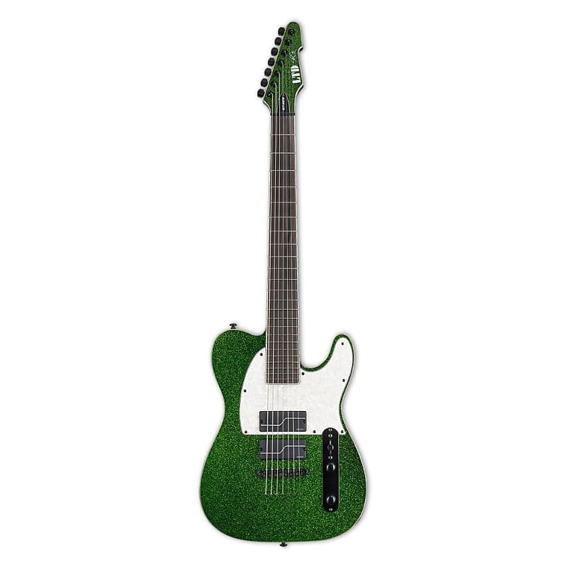 ESP LTD SCT-607B Stephen Carpenter Signature 7-String Baritone Electric Guitar - Green Sparkle image 1